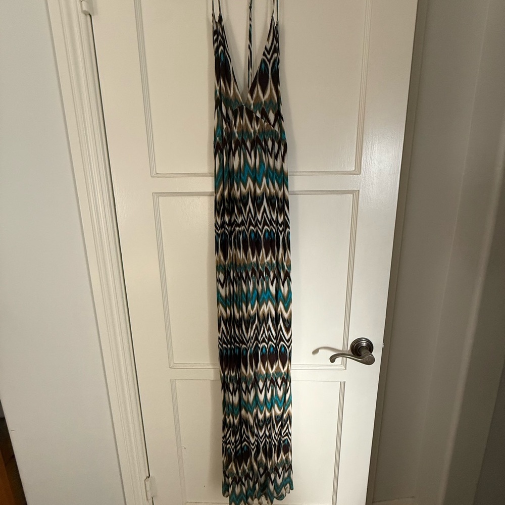 ANGL Braided Strap Maxi Dress with Earthy Tones